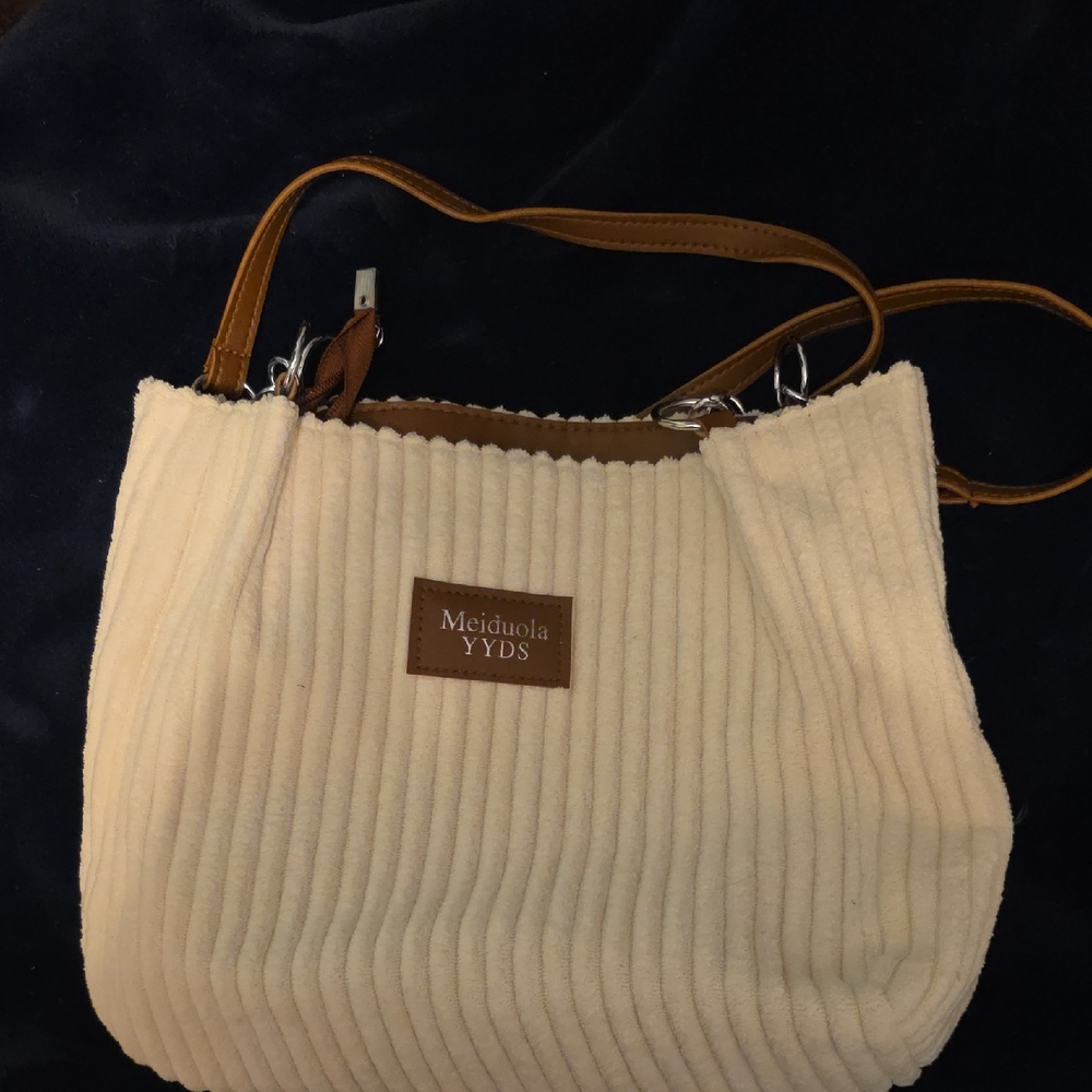 Meidduola YYDS Cream Cordoroy Purse New